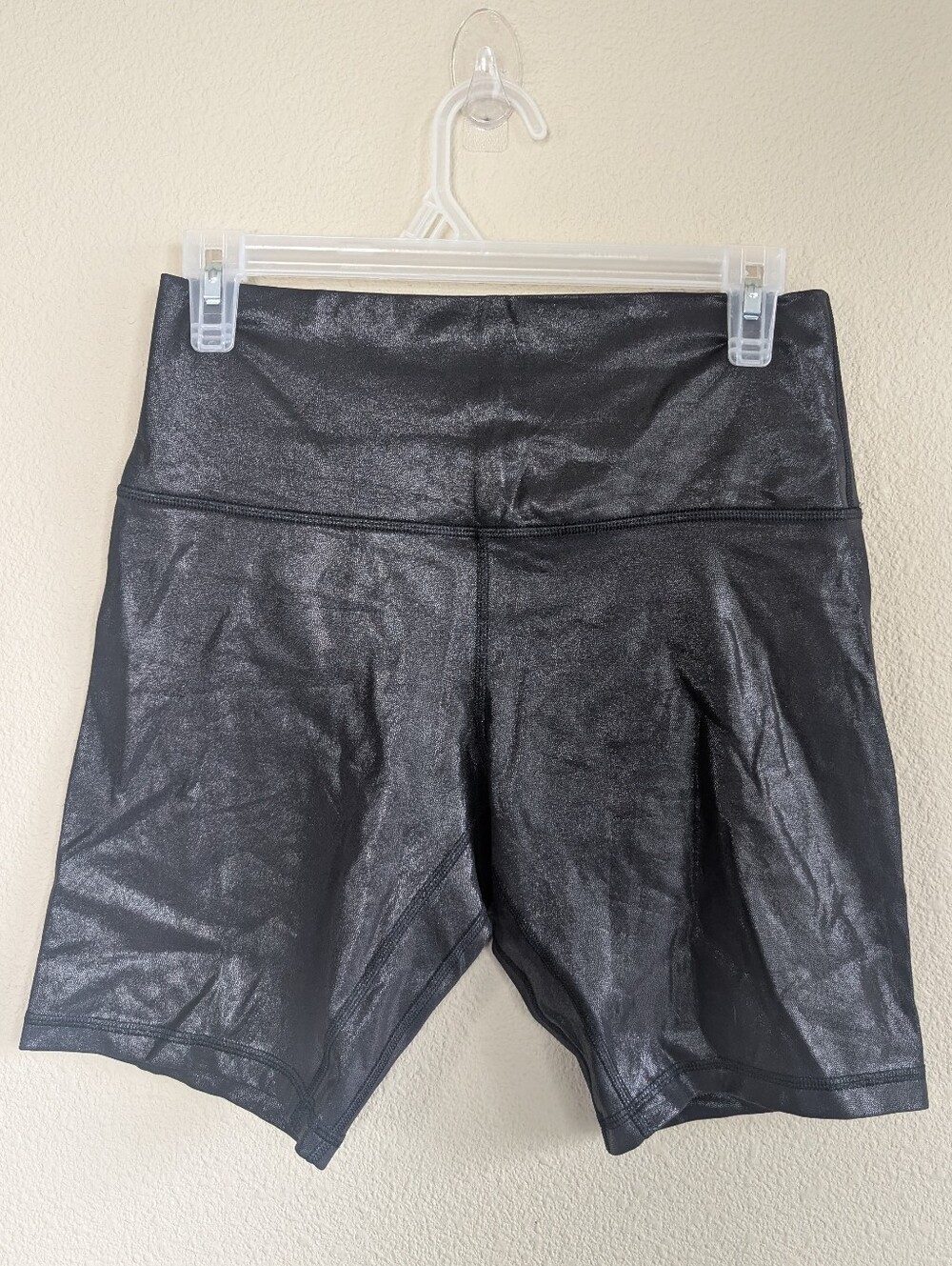 Lululemon Size 10 High-Waist Black Shimmer Women's Bike Shorts